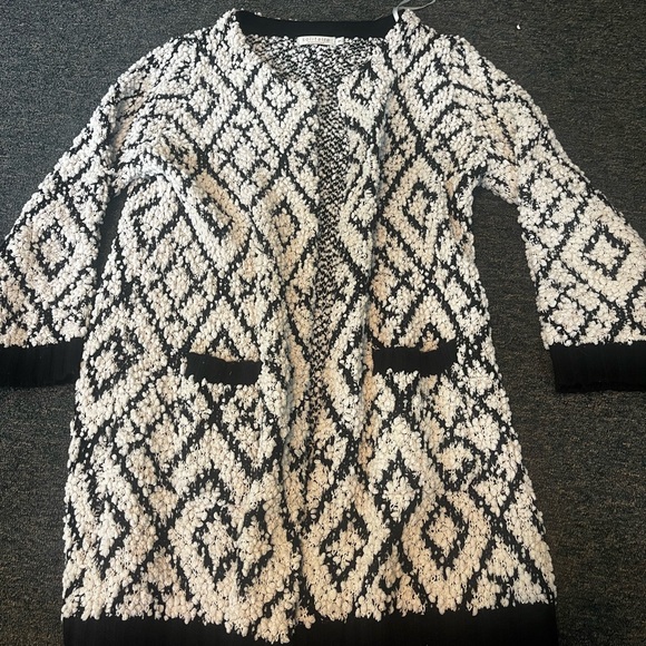 Solitaire Sweaters - Black/white Solitaire patterned sweater size S.